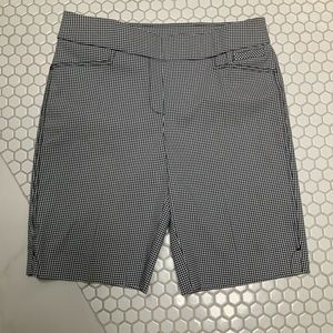 Anne Klein Bermuda black/wht checkered shorts Sz8
